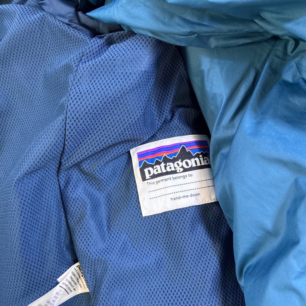 Patagonia Kids H2No Insulated Fleece Lined Waterproof Parka Jacket Blue Large 12 - Picture 12 of 16